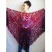  Wedding Shawl Wrap Fringe Big size Triangle Crochet Shawl Bridal Ivory bridesmaid Mohair Shawl Dark Red Bordo Girlfriend-Gift-for-her-mom  Shawl / Wraps  7