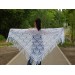  White Shawl Wraps Crochet Shawl Wraps Bridal Wrap Wedding Fringe Shawl Lace Hand Knit Shawl Christmas gift idea Crochet Flower Wool Scarf  Shawl / Wraps  