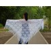  White Shawl Wraps Crochet Shawl Wraps Bridal Wrap Wedding Fringe Shawl Lace Hand Knit Shawl Christmas gift idea Crochet Flower Wool Scarf  Shawl / Wraps  1