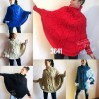 Wool Poncho Women Winter Sweater Hand Knit Poncho Loose Plus Size Knitwear Boho Crochet Wrap Knit Cable Chunky Poncho White Gray Black Red