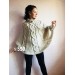  Wool Poncho Women Winter Sweater Hand Knit Poncho Loose Plus Size Knitwear Boho Crochet Wrap Knit Cable Chunky Poncho White Gray Black Red  Poncho  5