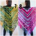  Green Crochet Shawl Wrap Triangle With Fringe Boho Colorful Shawl Rainbow Shawl Bohemian Multicolor Shawl Big Crochet Lace Knitted Shawl  Shawl / Wraps  