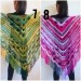  Green Crochet Shawl Wrap Triangle With Fringe Boho Colorful Shawl Rainbow Shawl Bohemian Multicolor Shawl Big Crochet Lace Knitted Shawl  Shawl / Wraps  1