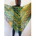  Green Crochet Shawl Wrap Triangle With Fringe Boho Colorful Shawl Rainbow Shawl Bohemian Multicolor Shawl Big Crochet Lace Knitted Shawl  Shawl / Wraps  3