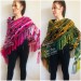  Green Crochet Shawl Wrap Triangle With Fringe Boho Colorful Shawl Rainbow Shawl Bohemian Multicolor Shawl Big Crochet Lace Knitted Shawl  Shawl / Wraps  4