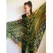  Green Crochet Shawl Wrap Triangle With Fringe Boho Colorful Shawl Rainbow Shawl Bohemian Multicolor Shawl Big Crochet Lace Knitted Shawl  Shawl / Wraps  5