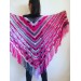  Crochet Multicolor Shawl Wrap Lace Triangle Boho Shawl Colorful Rainbow Shawl Fringe Big Crochet Shawl Hand Knitted Shawl Evening Shawl  Shawl / Wraps  9