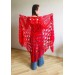  RED Crochet Shawl Triangle Fringe Wrap Hand Knit Wool Shawl Evening Crochet Wrap Mohair Lace Scarf Shawl Gifts For Wife Mom Festival Shawl  Shawl / Wraps  