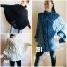  Hand Knit Poncho Wool Women Gray Poncho Sweater Winter Blue Poncho Plus Size Knitwear Boho Crochet Wrap Knit Cable Chunky Poncho White Black  Poncho  1