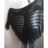 BLACK Crochet Shawl BOHO SHAWL Wraps Knit Wool Lace Mohair Shawl Gifts for Wife Fringe Shawl Bridal Wedding Black Mohair Triangle Scarf