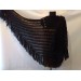  BLACK Crochet Shawl BOHO SHAWL Wraps Knit Wool Lace Mohair Shawl Gifts for Wife Fringe Shawl Bridal Wedding Black Mohair Triangle Scarf  Shawl / Wraps  4