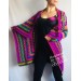  Rainbow Granny Square Crochet CARDIGAN Colourful Sweater Plus Size Boho Gypsy Clothing Vegan Coat Jacket Knit Vest Oversized Transformer  Jacket  2