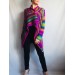  Rainbow Granny Square Crochet CARDIGAN Colourful Sweater Plus Size Boho Gypsy Clothing Vegan Coat Jacket Knit Vest Oversized Transformer  Jacket  6