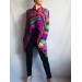  Rainbow Granny Square Crochet CARDIGAN Colourful Sweater Plus Size Boho Gypsy Clothing Vegan Coat Jacket Knit Vest Oversized Transformer  Jacket  8