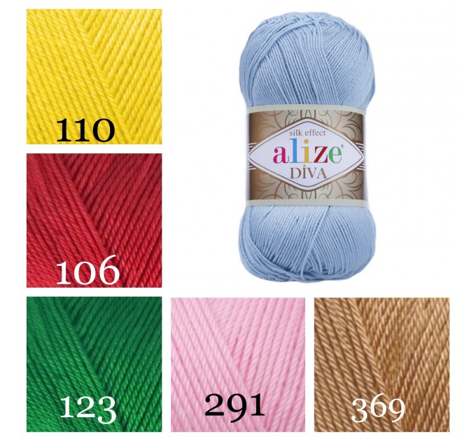  ALIZE DIVA Silk Effect Yarn Crochet Microfiber Acrylic Lace Hand Knitting Yarn Swimwear bikini Bag Multicolor Summer Rainbow Yarn Striping  Yarn  