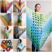  Rainbow Crochet Shawl Wraps Cotton Big Size Vintage PONCHO Granny Square Summer Gay Pride Wedding Gift Triangle Bohemian  Shawl / Wraps  2