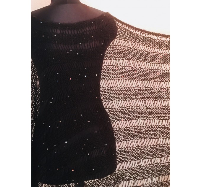  BLACK Shawl Wraps Mohair GRAY Crochet Shawl Fringe Star Lace Shawl Knit Wool Gifts for Wife Bridal Wedding Black Mohair Boho Triangle Scarf  Shawl / Wraps  