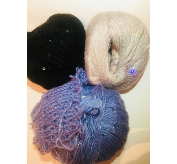  BLACK Shawl Wraps Mohair GRAY Crochet Shawl Fringe Star Lace Shawl Knit Wool Gifts for Wife Bridal Wedding Black Mohair Boho Triangle Scarf  Shawl / Wraps  6
