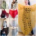  Mustard 50 COLORS Crochet Granny Shawl Large Mohair Triangle Big Size Shawl Fringe Long Handknit Woman Bohemian Festi Hand Knit Wrap  Shawl / Wraps  2