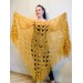  Mustard 50 COLORS Crochet Granny Shawl Large Mohair Triangle Big Size Shawl Fringe Long Handknit Woman Bohemian Festi Hand Knit Wrap  Shawl / Wraps  3
