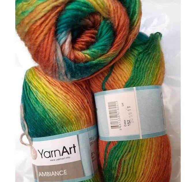  YarnArt AMBIANCE Rainbow Gradient Wool Yarn 100 g 250 meters Multicolor Wool yarn for crochet Shawl Scarf yarn magic soft color choice yarn  Yarn  7