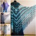  Crochet Shawl Triangle Fringe Big Size Wrap gift brooch Gray Alpaca Long Mohair Woman Bohemian Festi Hand Knit Shawl Black Granny  Shawl / Wraps  