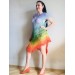  RAINBOW Crochet PONCHO Women Big Size Vintage Shawl Wraps Cotton Plus Size Clothing Granny Square Gay Pride Knit Triangle Bohemian Flower  Poncho  6