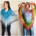  RAINBOW Crochet PONCHO Women Big Size Vintage Shawl Wraps Cotton Plus Size Clothing Granny Square Gay Pride Knit Triangle Bohemian Flower  Poncho  8