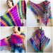  Rainbow Crochet Shawl Wraps With Fringe Triangular Colorful brooch Evening Hand Knitted Shawl Multicolor Shawl Lace Warm Wool Chic Shawl  Shawl / Wraps  