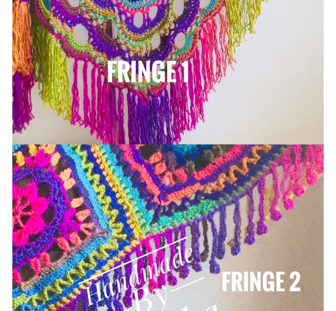  Rainbow Crochet Shawl Wraps With Fringe Triangular Colorful brooch Evening Hand Knitted Shawl Multicolor Shawl Lace Warm Wool Chic Shawl  Shawl / Wraps  3