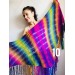  Rainbow Crochet Shawl Wraps With Fringe Triangular Colorful brooch Evening Hand Knitted Shawl Multicolor Shawl Lace Warm Wool Chic Shawl  Shawl / Wraps  5