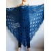  Crochet SHAWL Fringe Triangle White COTTON Granny Square Navy Blue Bridesmaid Wraps Custom Color Summer Lace Shawl Hand Knit Flower Black  Shawl / Wraps  