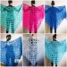  Crochet SHAWL Fringe Triangle White COTTON Granny Square Navy Blue Bridesmaid Wraps Custom Color Summer Lace Shawl Hand Knit Flower Black  Shawl / Wraps  3