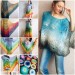  RAINBOW Crochet Poncho Women Shawl Big Size Vintage Wraps Cotton Hand Knit Oversized Clothing Granny Square Pride Shawl Triangle Bohemian  Poncho  