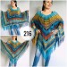  Rainbow Crochet Shawl Fringe Wraps OOAK Boho Lace Triangle Warm Shawl Mom Scarf Women Floral Hand Knit Shawl Large Big Crocheted  Shawl / Wraps  8