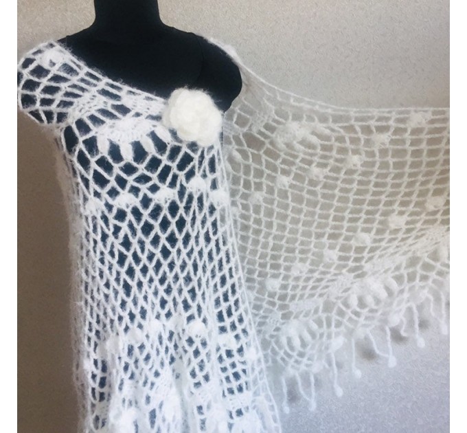  Ivory Wedding Bolero Bridal shawl Beige bridesmaid wrap gift for her White Winter knit Shrug Red Cape cover up Gray Fuzzy Capelet Royal Blue  Shawl / Wraps  5