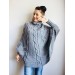  Knit Poncho Woman Crochet Plus Size Clothing Oversize Sweater Gray White Loose Winter Cable SweaterHand Knit Beige Red Convertible Cardigan  Poncho  10
