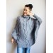Knit Poncho Woman Crochet Plus Size Clothing Oversize Sweater Gray White Loose Winter Cable SweaterHand Knit Beige Red Convertible Cardigan