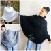  Knit Poncho Woman Crochet Plus Size Clothing Oversize Sweater Gray White Loose Winter Cable SweaterHand Knit Beige Red Convertible Cardigan  Poncho  3