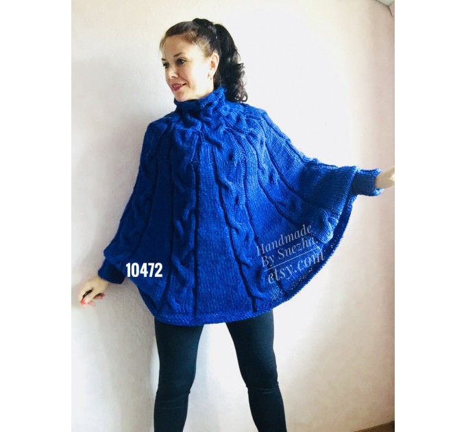 Knit Poncho Woman Crochet Plus Size Clothing Oversize Sweater Gray White Loose Winter Cable SweaterHand Knit Beige Red Convertible Cardigan
