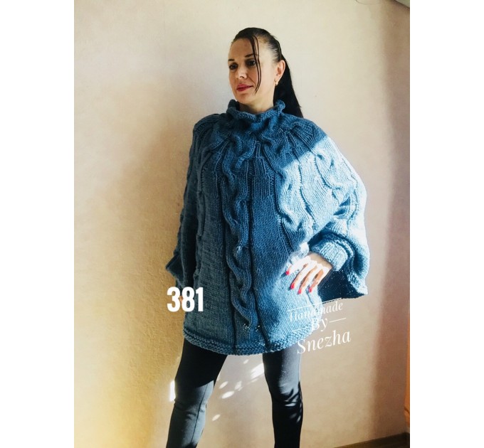 Knit Poncho Woman Crochet Plus Size Clothing Oversize Sweater Gray White Loose Winter Cable SweaterHand Knit Beige Red Convertible Cardigan