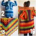  Blue White granny square jacket hood sweater Long sleeve knit Rainbow gradient cardigan woman Crochet Open plus size hippie wool boho coat  Cardigan  2