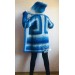  Blue White granny square jacket hood sweater Long sleeve knit Rainbow gradient cardigan woman Crochet Open plus size hippie wool boho coat  Cardigan  1