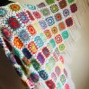 Granny Square Shawl Hand Knit Crochet Shawl Wraps Rainbow Fringe Triangle Cotton Summer Wedding Lace Open Bridesmaid Bohemian Long Shawl
