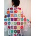  Granny Square Shawl Hand Knit Crochet Shawl Wraps Rainbow Fringe Triangle Cotton Summer Wedding Lace Open Bridesmaid Bohemian Long Shawl  Shawl / Wraps  5