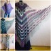  Crochet Shawl Poncho Women Fringe Mohair Big Size Maxi Triangle Shawl Gradient Blue Alpaca Long Hand knit Bohemian Festi Hand Knit Shawl  Shawl / Wraps  
