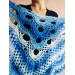  Crochet Shawl Poncho Women Fringe Mohair Big Size Maxi Triangle Shawl Gradient Blue Alpaca Long Hand knit Bohemian Festi Hand Knit Shawl  Shawl / Wraps  8