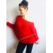  Red Fuzzy pullover Black Mohair Sweater Poncho Women Plus Size off shoulder sexy white poncho Oversized navy blue hand knit Sweater Chunky  Sweater  2