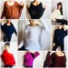  Red Fuzzy pullover Black Mohair Sweater Poncho Women Plus Size off shoulder sexy white poncho Oversized navy blue hand knit Sweater Chunky  Sweater  3