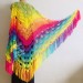  Crochet Shawl Rainbow Wraps Fringe GIFT brooch Mohair Triangular Scarf Colorful Knit Wool Multicolor pashmina Shawl Lace Warm Boho Evening  Shawl / Wraps  5